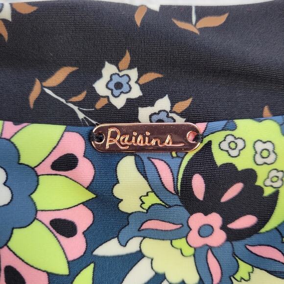 NWT Raisins Tropics High-Waisted Blue & Green Multicolor Bikini Bottom sz Large - Picture 5 of 12